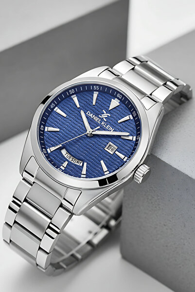 Daniel Klein Takvimli Çelik Kordon Erkek Kol Saati Bileklik Hediyeli Gümüş-Ma...