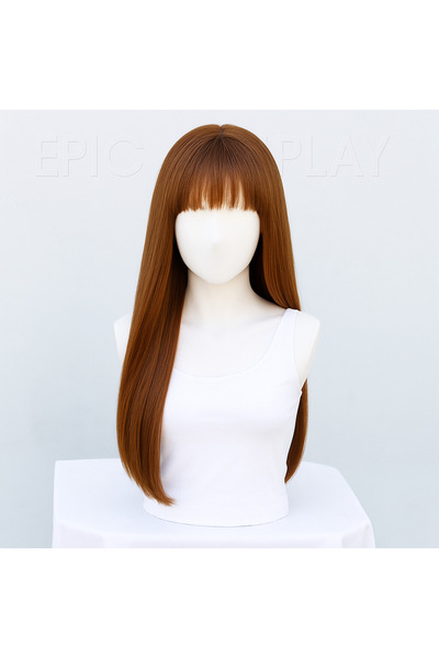 Store Sıcak Çikolata Kahve Kahküllü Düz Wig – Premium Fiber