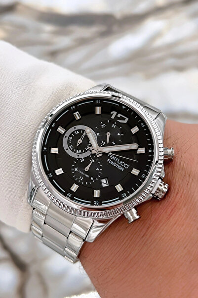 Ferrucci Silver-black Steel Cord Function New Season Men's Wristwatch Sdfer073