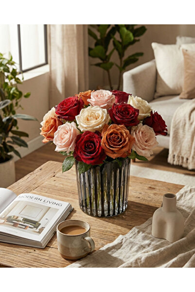 AKDEN STORE Cutting Decor Handcrafted Luxury Decorative Vase / Flower Holder