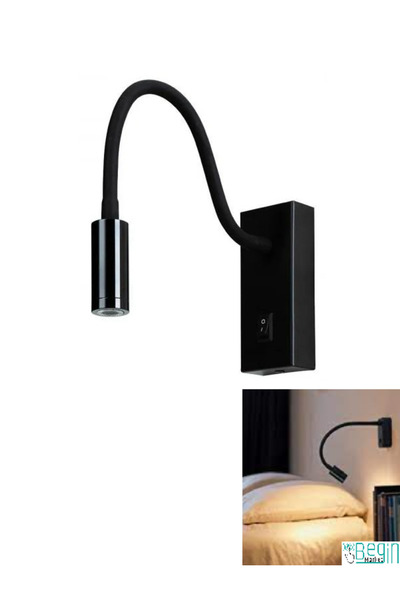 Cata BAYKUŞ LED APLİK 3W YATAK BAŞI KİTAP OKUMA LAMBASI 3000K GÜNIŞIĞI