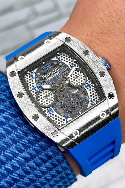 Ferrucci Function, 3atm, Mavi Renk Silikon Kordon Erkek Kol Saati, Sdfer138