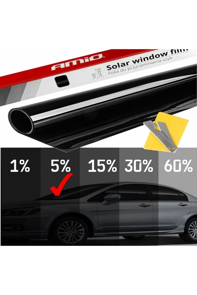 AMIO Folie autocolantă geam negru super închis 0,75 x 3m (5%)