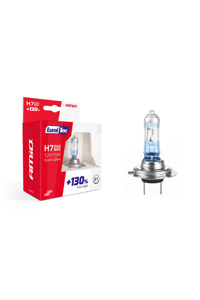 A ŞAMİOĞLU Set becuri cu halogen H7 12V 55W LumiTec LIMITED + 130% DUO BOX