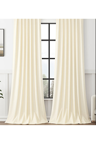 Film Perde Termal Akustik Blackout Karartma Perde Krem Pilesiz Işık Geçirmez