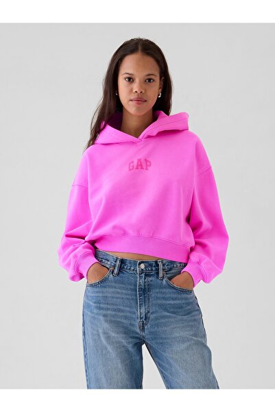 GAP KadınGap Logo VintageSoft Crop Fleece Sweatshirt