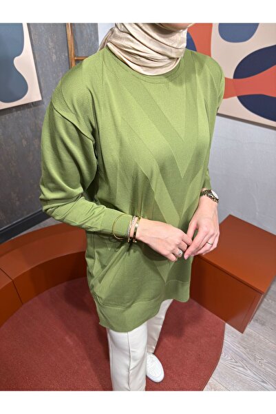 Hafel Tesettür Kadın Triko Soğuk İplik Tunik – İç Göstermez, 4 Mevsim Kullanım