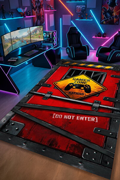 Kessy Home Studio Dijital Baskı Yıkanabilir Kaymaz Taban Gamer Halısı Genç Od...