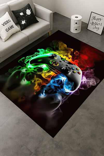 Kessy Home Studio Dijital Baskı Yıkanabilir Kaymaz Taban Gamer Halısı Genç Od...