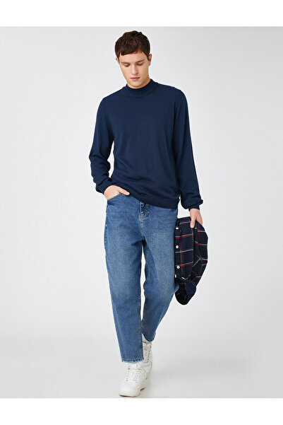 Koton Marineblauer Herrenpullover 3WAM70018HT