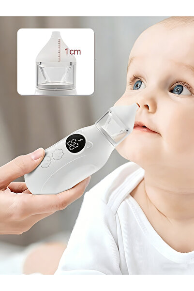 NO BRAND شفاطة الأنف للأطفال من أجل سلامة الرضع، منظف كهربائي صامت - أبيض