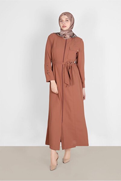 Alvina بغطاء رأس معطف بنقشة الفهد 10549