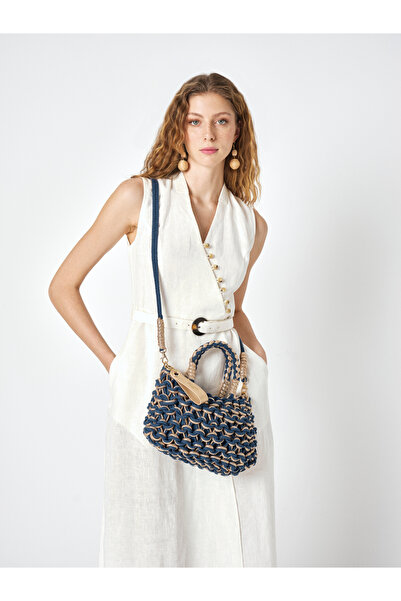 Pierre Cardin حقيبة كتف نسائية من القش 05pc25y20283