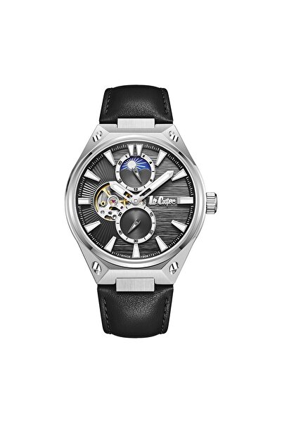 Lee Cooper LC08122.351 Men Automatic Display Watch & Leather Strap Black