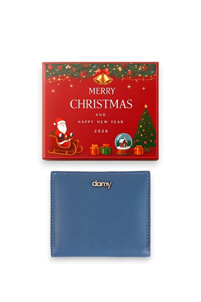 DAMY Genuine Leather Rfid Protection Women's Mini Wallet 906 - Blue