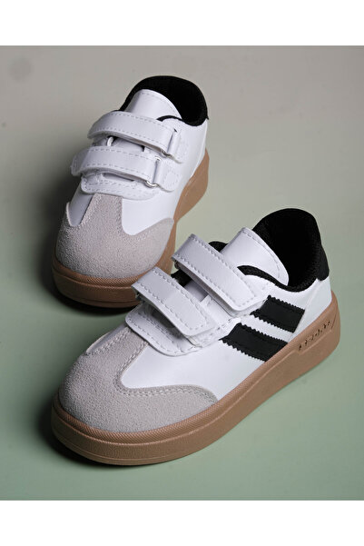 Snekaers Işıklı Erkek / Kız Çocuk Bebek Samba Siyah Beyaz Spor Okul Ayakkabı ...