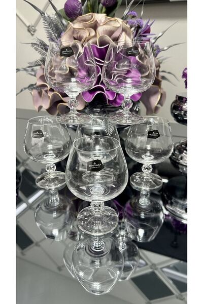 Bohemia Crystal Simple Stylish Coffee Side Water Glass 250 Cc 6 Pieces