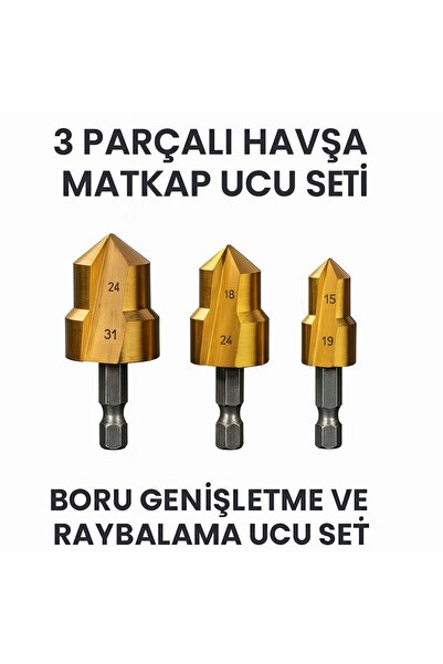 SENBANG 3 Parça Havşa Matkap Uç Boru Genişletme Raybalama Uç 20-25-32