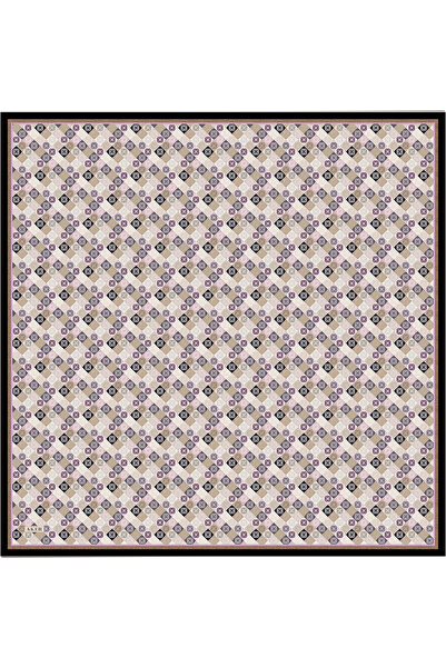 Aker وشاح من الساتان الحريري المزخرف بشعار أرجواني