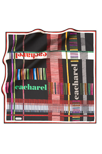 Cacharel Siyah Bordo Karma Desen Tivil Ipek Eşarp 8848313-913