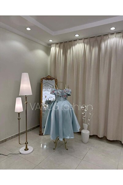 vanus fashion فستان سهرة ميدي ( 2 لونين) 4000
