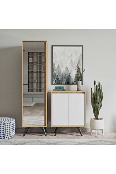 FUHO Şimal Vestiyer Aynalı Beyaz Kapak