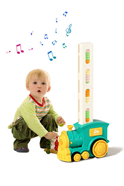 Ma Baby مجموعة دومينو للأطفال مكونة من 60 قطعة، ألعاب أطفال، قطار دومينو، أحج...