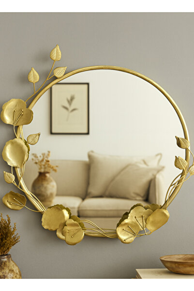 ALQANNAS Large size, high quality luxury gold frame wall mirror with decorati...