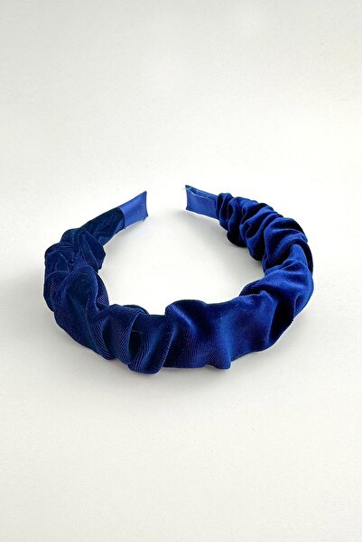 Modex Coroană din catifea cu șnur de culoare bleumarin
