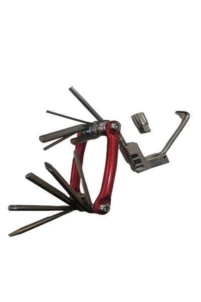 Alkan Anahtarlı Çakı Şeklinde Anahtar Takımı Zincir Sökme Aparatlı Kırmızı