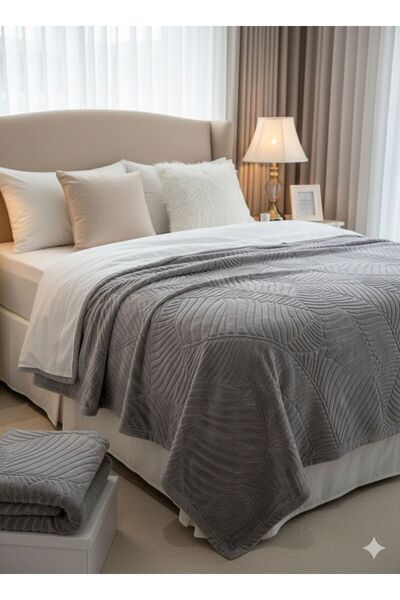 Merinos ΚΟΥΒΕΡΤΑ ΔΙΠΛΗΣ ΚΑΛΥΜΜΑΤΟΣ ELEGANS EMBOS GRAY