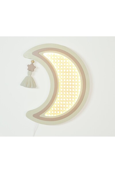 Linvia Kids Ay - Çocuk Ahşap LED Gece Lambası
