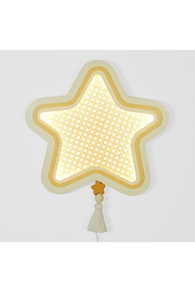 Linvia Kids Yıldız - Çocuk Ahşap LED Gece Lambası
