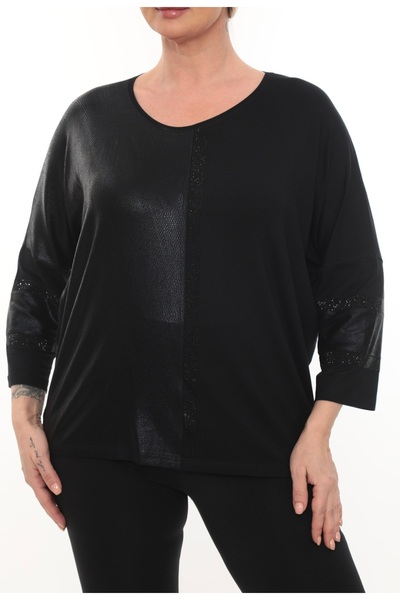 KRUVAZE Plus Size. Sleeves with Stone
