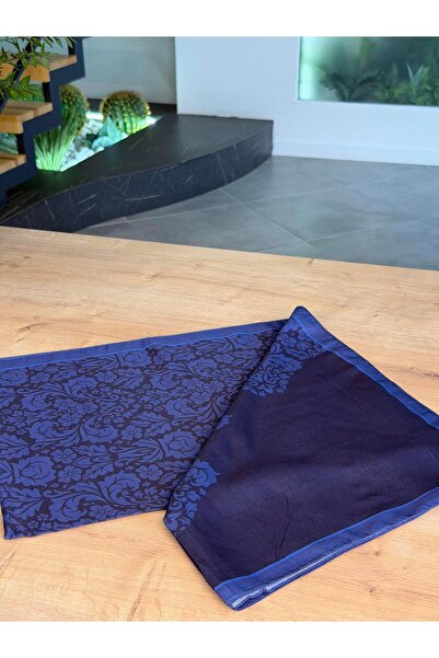 BÜRDE Navy Blue-Blue Color Royal Motif Shawl