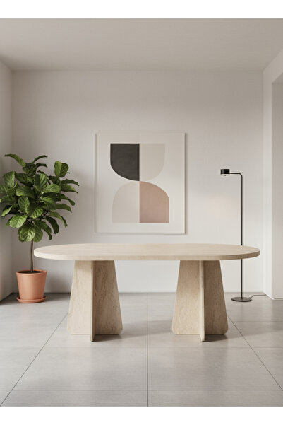 Maholandin Traverten 6 kişilik Mutfak ve Yemek masası