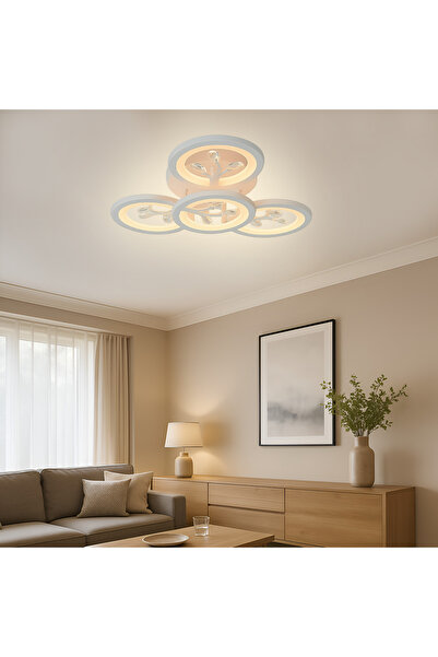 iTin LED chandelier with remote control and crystal DAISY 49W, 4 Elements, Co...