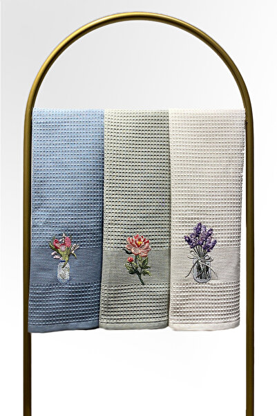 Niateks design marketing sewig house %100 Pamuklu 3 Parça Nakışlı Mutfak Kurulama Bezi (50x70)