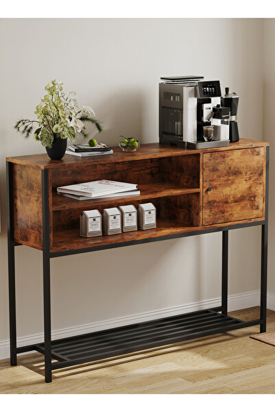 VariFurnx خزانة زاوية القهوة مقاس 120*30*90 سم، طاولة جانبية، رف خباز المطبخ، خزانة عرض بار القهوة