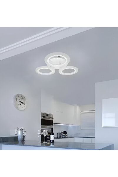 Alessandro DESIGN Lustra LED MARA 24W, 3 Cercuri, lumina Neutra, Alb