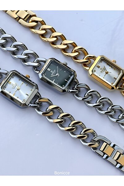 Reward سلسلة من الفولاذ، قرص أبيض مقاوم للماء حتى 3 وحدات ضغط جوي، ساعة يد نسائية فضية وصفراء، سوار