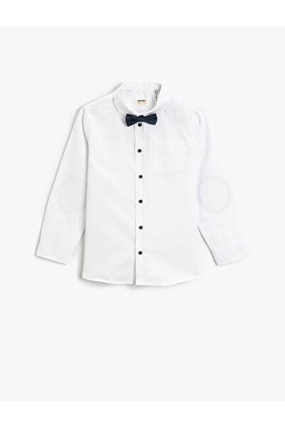 Koton Langarmhemd mit Fliege aus Baumwolle
