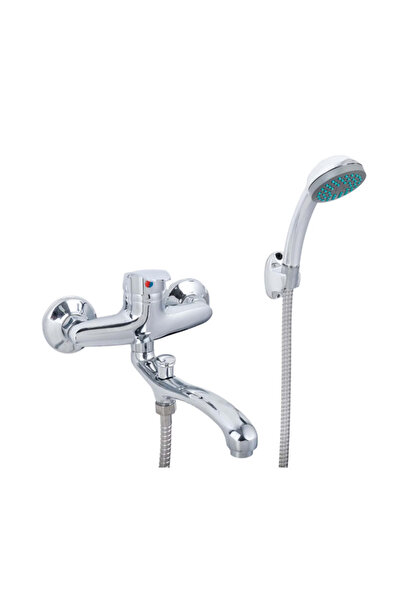 KORMAN TECHNIK Baterie cadă cromată lucioasă - Set complet cu cioc rotativ de...