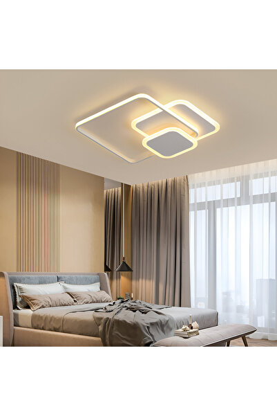 KORMAN TECHNIK Lustra LED cu telecomanda ANEMONA 75W, 3 Patrate, lumina Rece/...