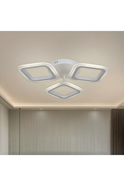 Alessandro DESIGN Lustra LED ERIKA 24W, 3 Patrate, lumina Neutra, Alb