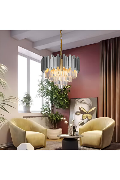 OEM BLOIS Eleganza Crystal Chandelier 8xE14, Diameter 49cm, Silver, Adjustabl...