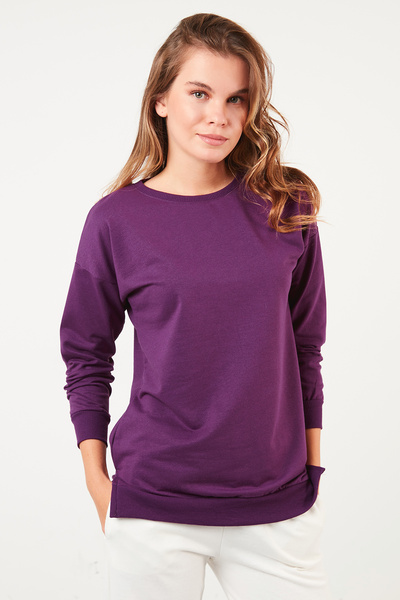 Lela Pamuklu Regular Fit Bisiklet Yaka Basic Sweat SWEAT 5863569