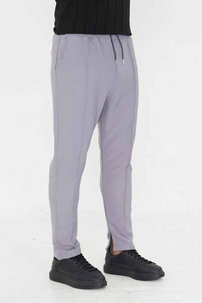 ZİNOX Men's Slim Fit Jogger with Side Pockets, Elastic Laces, Zippered Legs