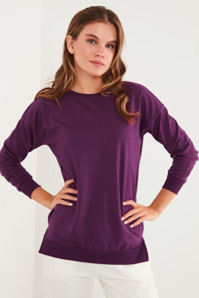 Lela Pamuklu Regular Fit Bisiklet Yaka Basic Sweat SWEAT 5863569
