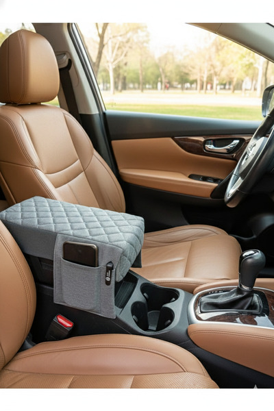 R.O RELAXOTOAKSESUAR Araç Kol Dayama Yükseltici gri –TAY TÜYÜ KUMAŞ- Cepli ço...